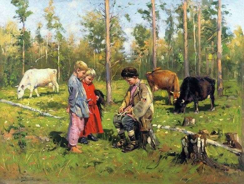 Description of the painting by Vladimir Makovsky Shepherd