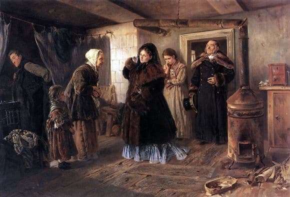 Description of the painting by Konstantin Makovsky Visiting the poor
