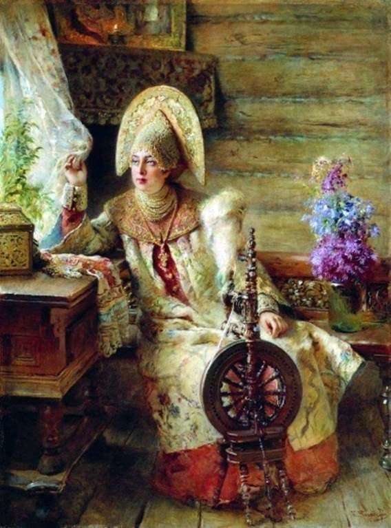 Description of the painting by Konstantin Makovsky Boyarh at the window