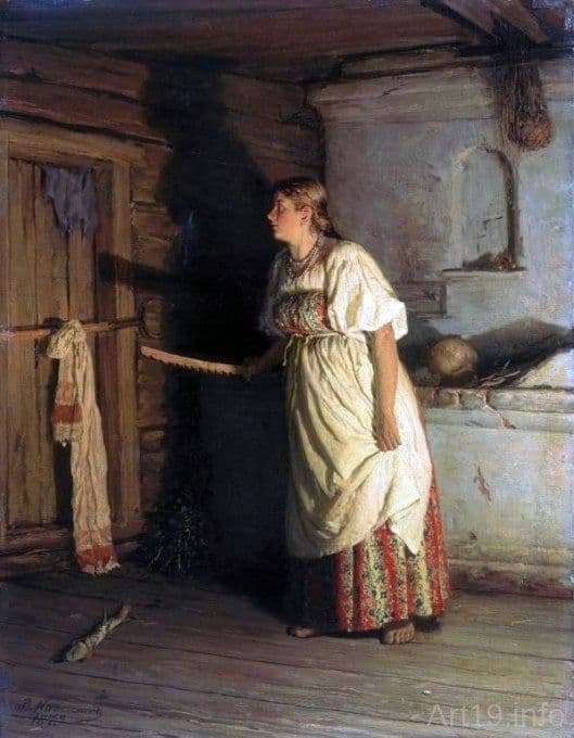 Description of the painting by Vasily Maximov Who is there?