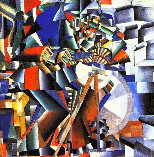 Description of the painting by Kazimir Malevich Grinder
