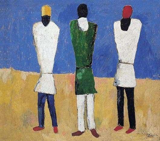 Description of the painting by Kazimir Malevich Peasants