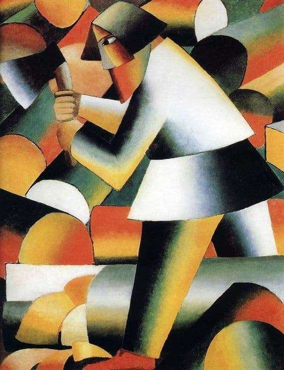 Description of the painting by Kazimir Malevich Woodcutter