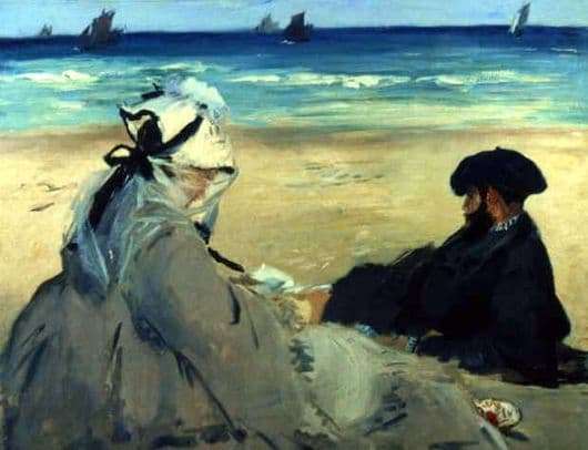 Description of the painting by Edward Manet On the shore
