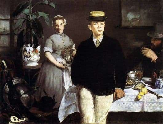 Description of the painting by Edward Manet Breakfast in the workshop