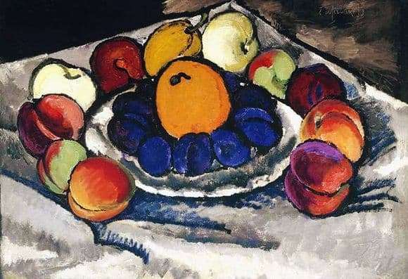 Description of the painting by Ilya Mashkov Blue plum