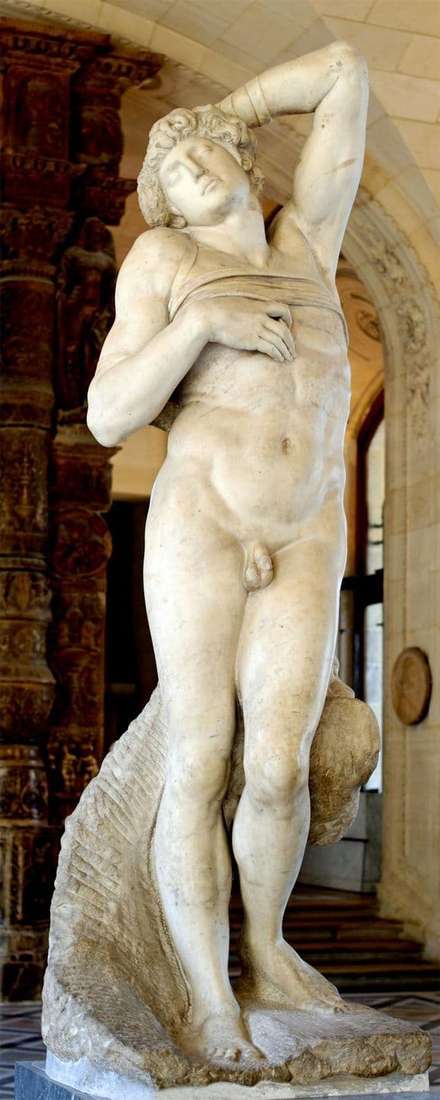 Description of the sculpture by Michelangelo Buanarroti The Dying Slave