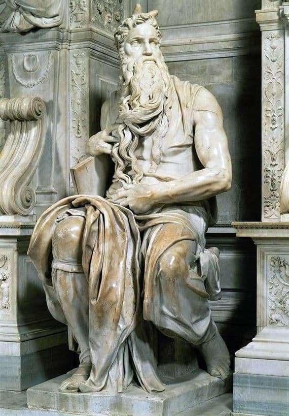 Description of the sculpture by Michelangelo Buanarroti Moses
