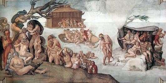 Description of the painting by Michelangelo Buonarroti Flood