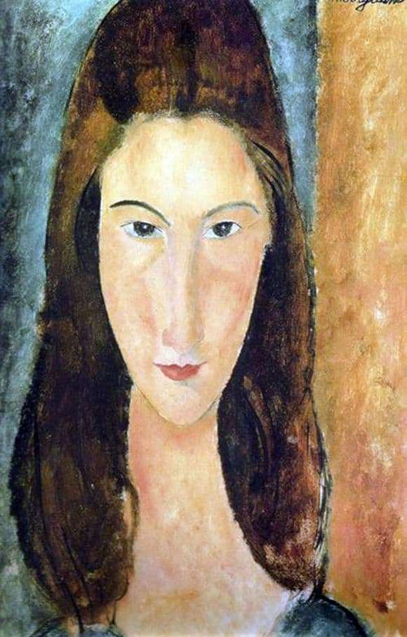 Description of the painting by Amedeo Modigliani Scratch of Jeanne Hebuterne