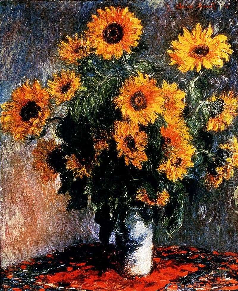 Description of the painting by Claude Monet Sunflowers