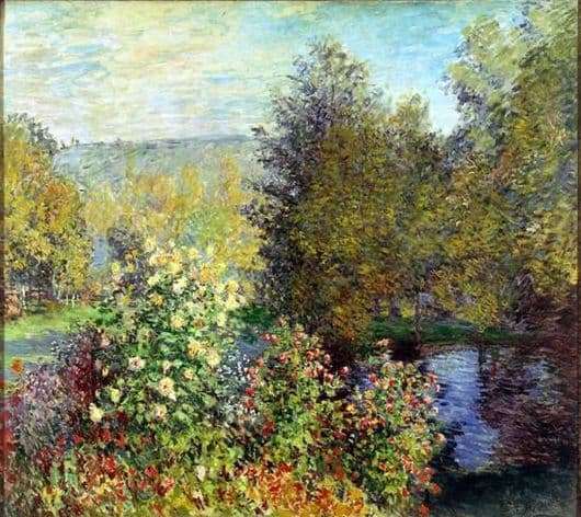 Description of the painting by Claude Monet A corner of the garden in Montgeron