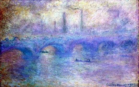 Description of the painting by Claude Monet Waterloo Bridge. Fog effect
