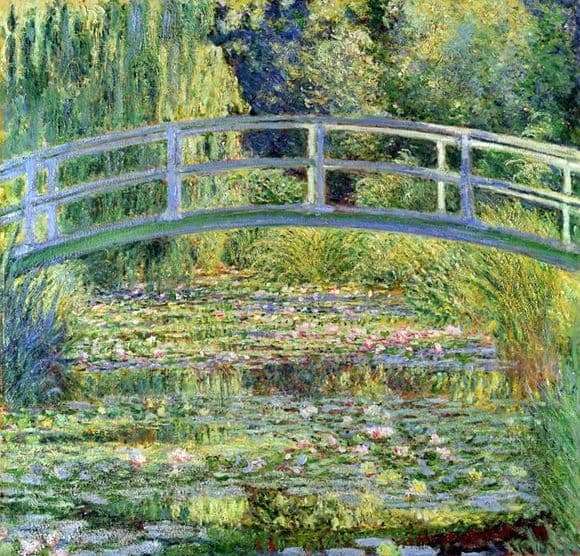 Description of the painting by Claude Monet Japanese Bridge (pond with water lilies)