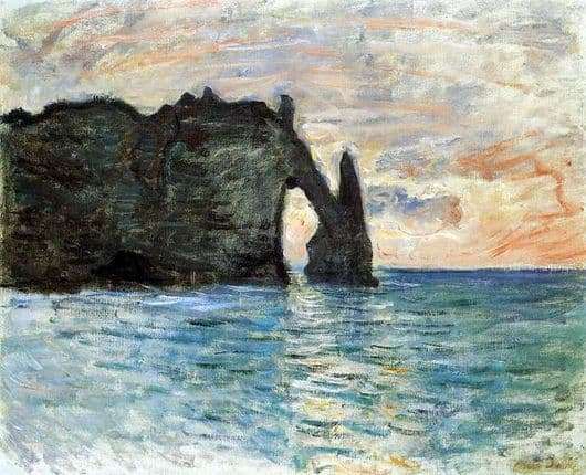 Description of the painting by Claude Monet The Rock in Etretat