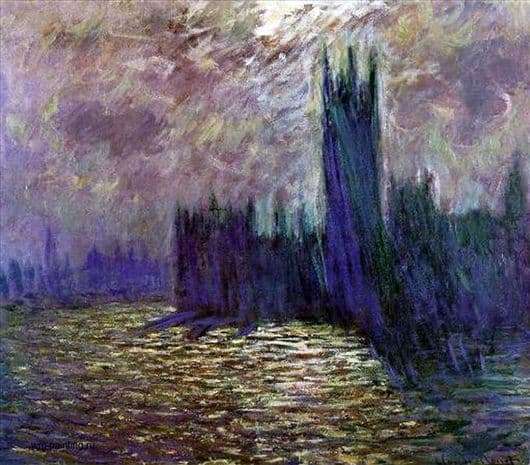 Description of the series of paintings by Claude Monet Parliament in London