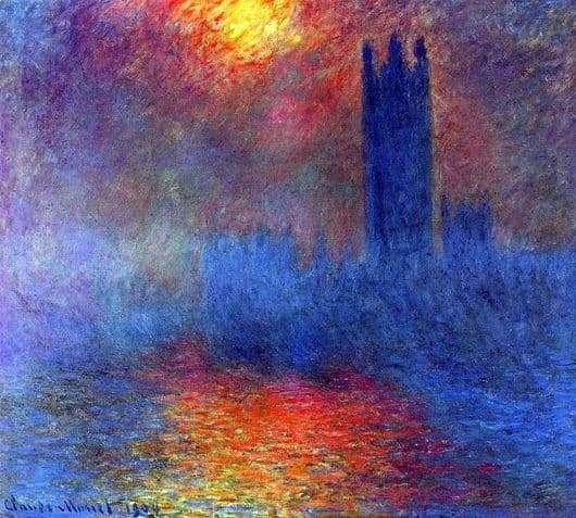 Description of the series of paintings by Claude Monet Parliament in London