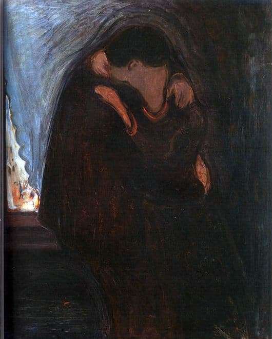 Description of the painting by Edward Munch Kiss