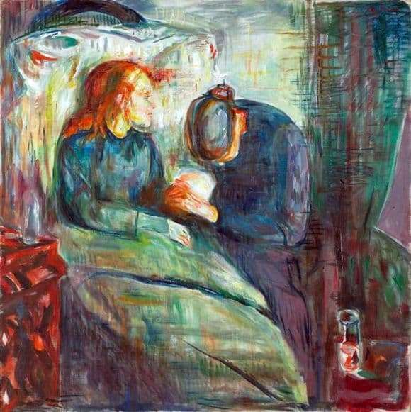 Description of the painting by Edward Munch Sick Girl
