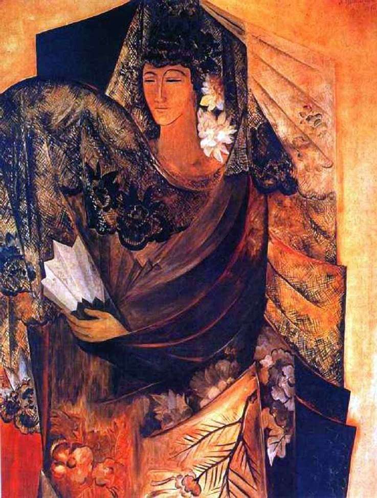 Description of the painting by Natalia Goncharova Spaniard