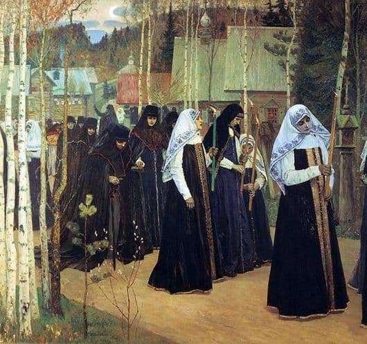 Description of the painting by Mikhail Nesterov Great tonsure