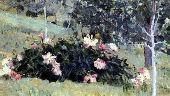Description of the painting by Mikhail Nesterov Peonies